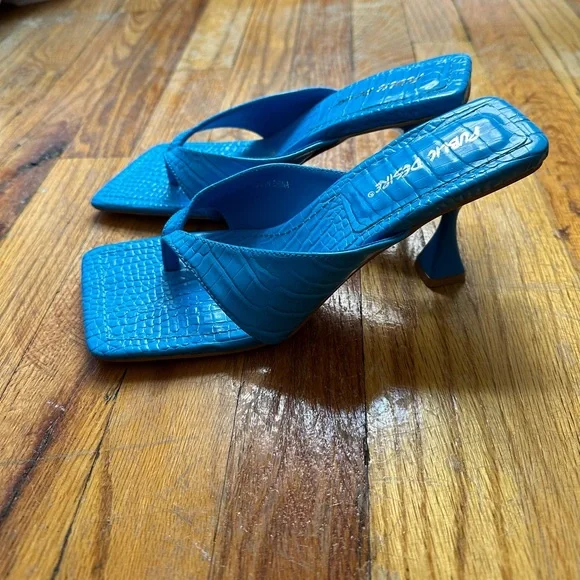 NEVER WORN - Public Desire Harlie mules in blue croc - Picture 2 of 2